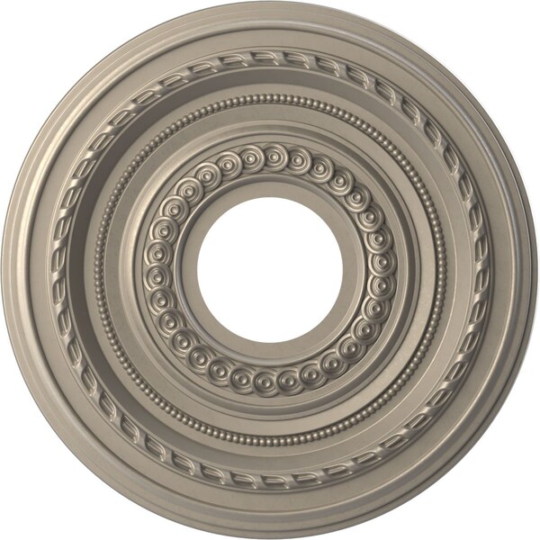 Ekena Millwork Cole PVC Medallion (Canopies up to 4 1/4"), 13"OD x 3 1/2"ID x 3/4"P, Metallic Silver Metallic CMP13COCSV - main